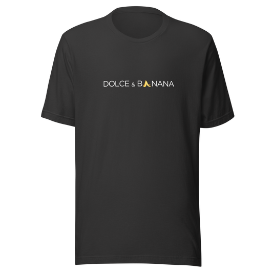 Dunkel Graues Unisex T-Shirt mit Dolce & Banana Brustprint