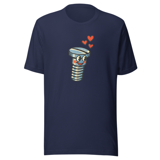Navy Partnerlook T-Shirt mit verliebter Schraube