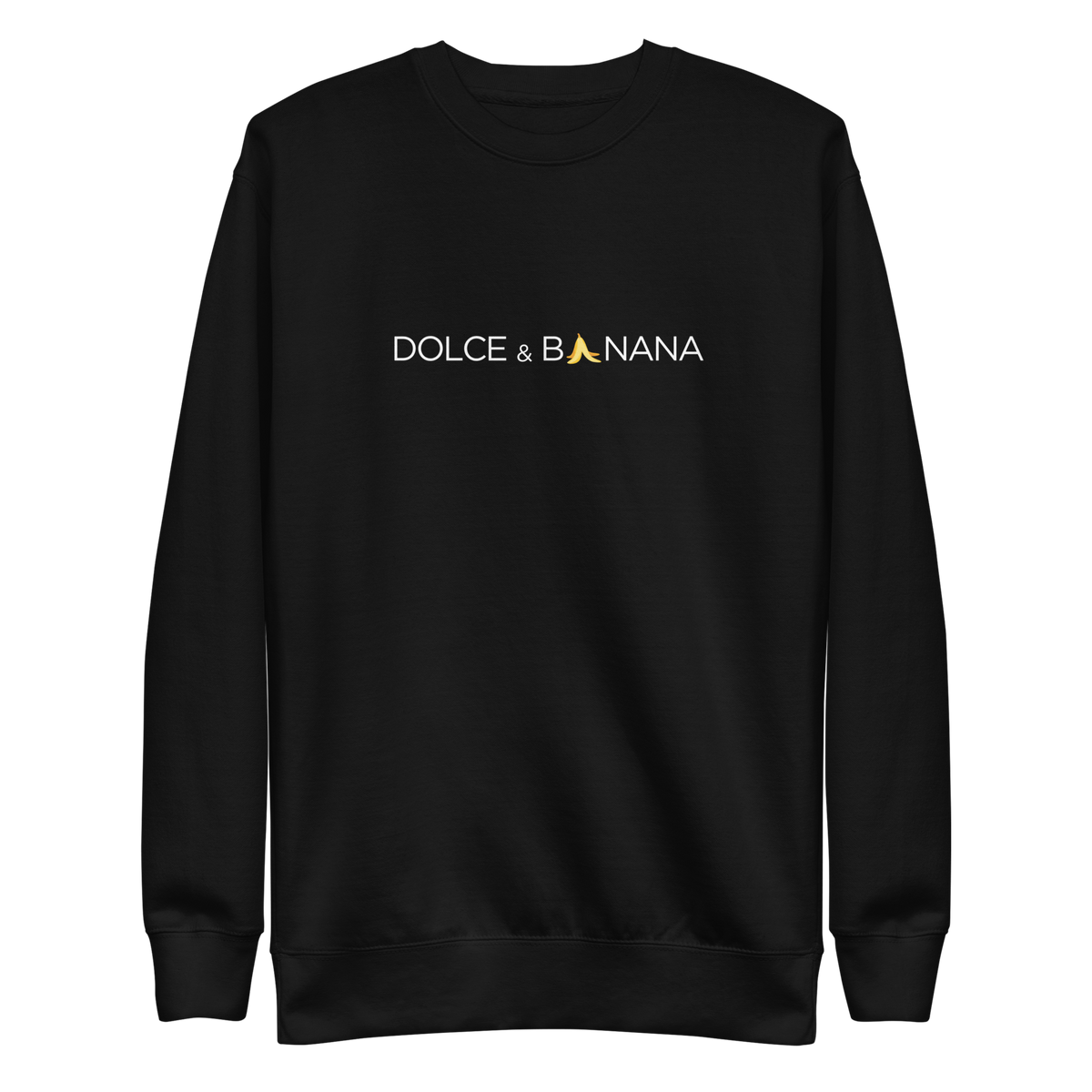 Schwarzer Unisex Pullover mit Dolce & Banana Brustprint
