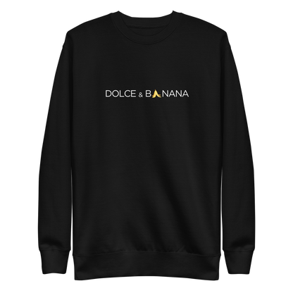 Schwarzer Unisex Pullover mit Dolce & Banana Brustprint