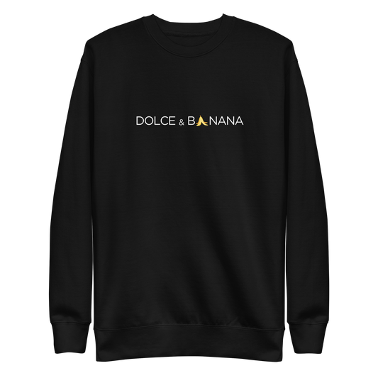 Schwarzer Unisex Pullover mit Dolce & Banana Brustprint