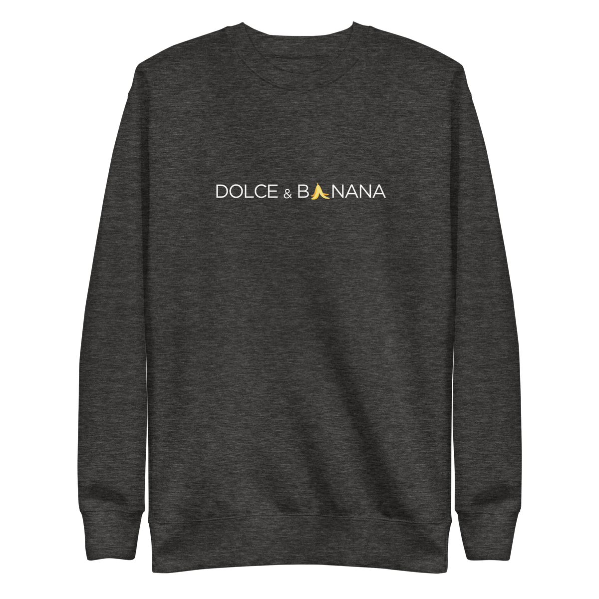 Grauer Unisex Pullover mit Dolce & Banana Brustprint