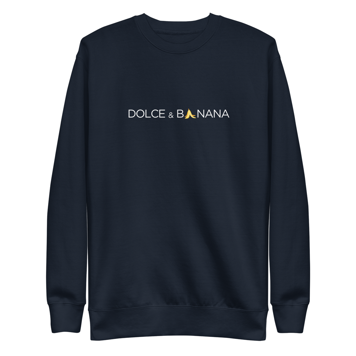 Navy Unisex Pullover mit Dolce & Banana Brustprint