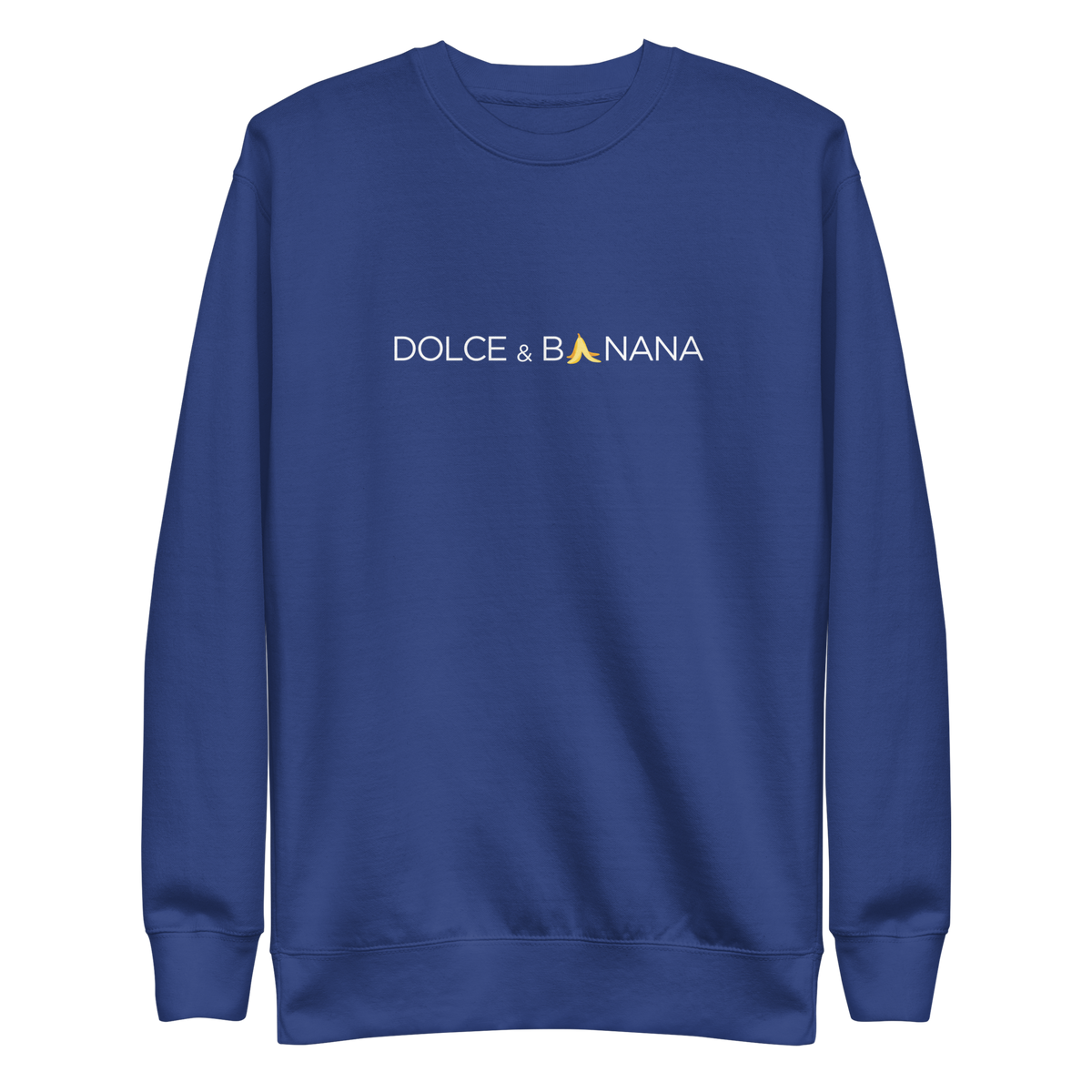 Blaues Unisex Pullover mit Dolce & Banana Brustprint