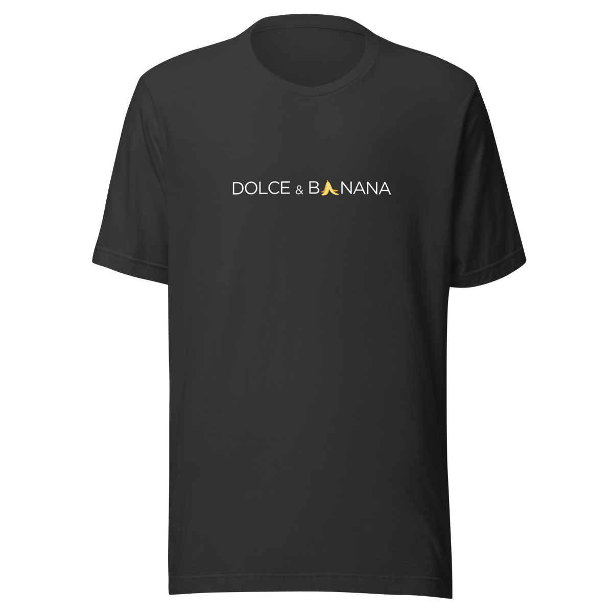 Dunkel Graues Unisex T-Shirt mit Dolce & Banana Brustprint