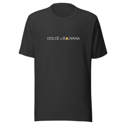 Dunkel Graues Unisex T-Shirt mit Dolce & Banana Brustprint