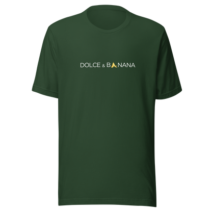 Grünes Unisex T-Shirt mit Dolce & Banana Brustprint