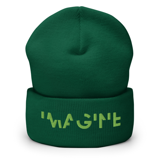 Grünes Beanie mit grünem IMAGINE Schriftzug