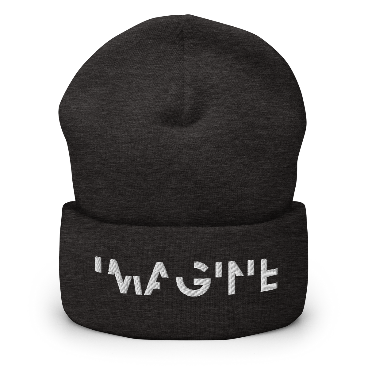 Dunkelgraues Beanie mit weißem IMAGINE Schriftzug