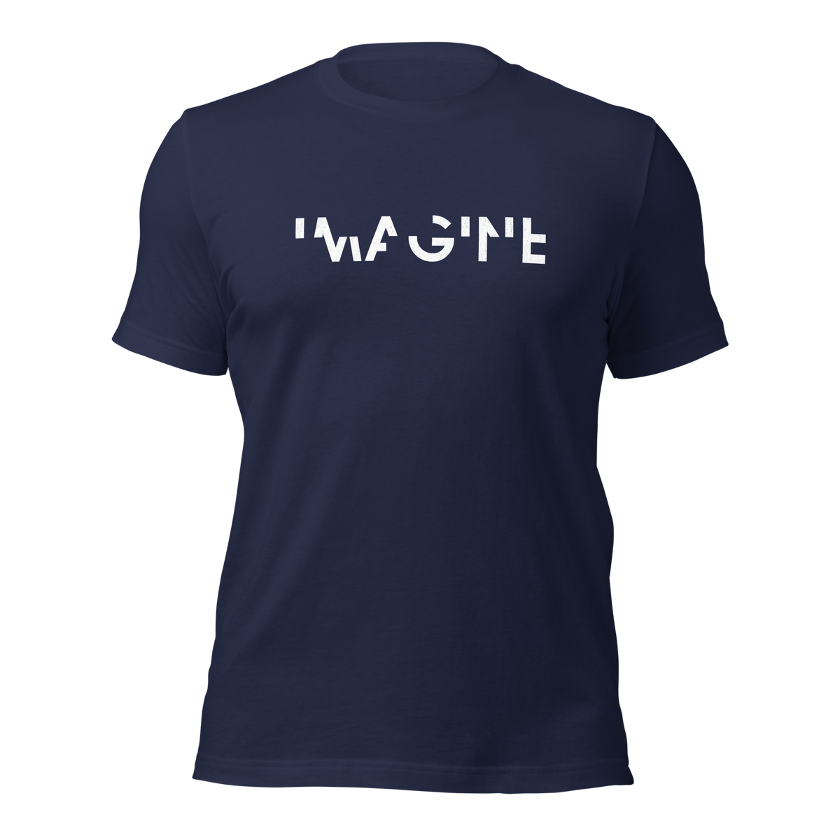 Navy Unisex T-Shirt mit weißem IMAGINE Schriftzug