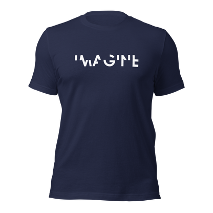 Navy Unisex T-Shirt mit weißem IMAGINE Schriftzug