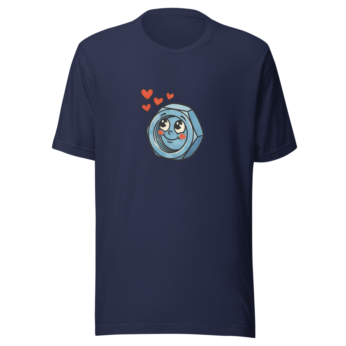 Navy Partnerlook T-Shirt mit verliebter Werkzeug Mutter und Herzchen