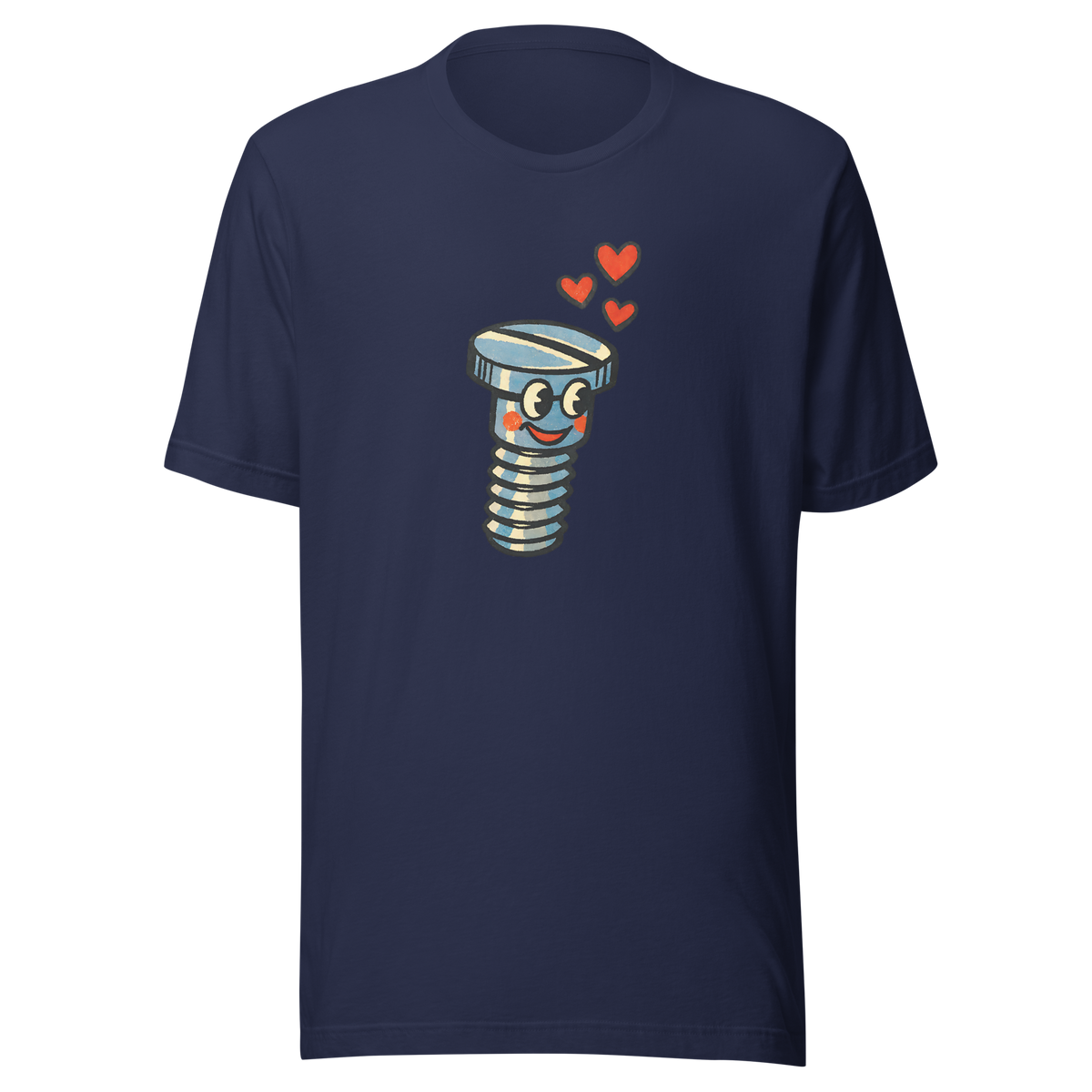 Navy Partnerlook T-Shirt mit verliebter Schraube