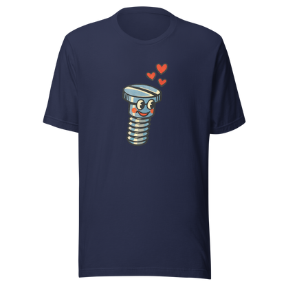 Navy Partnerlook T-Shirt mit verliebter Schraube