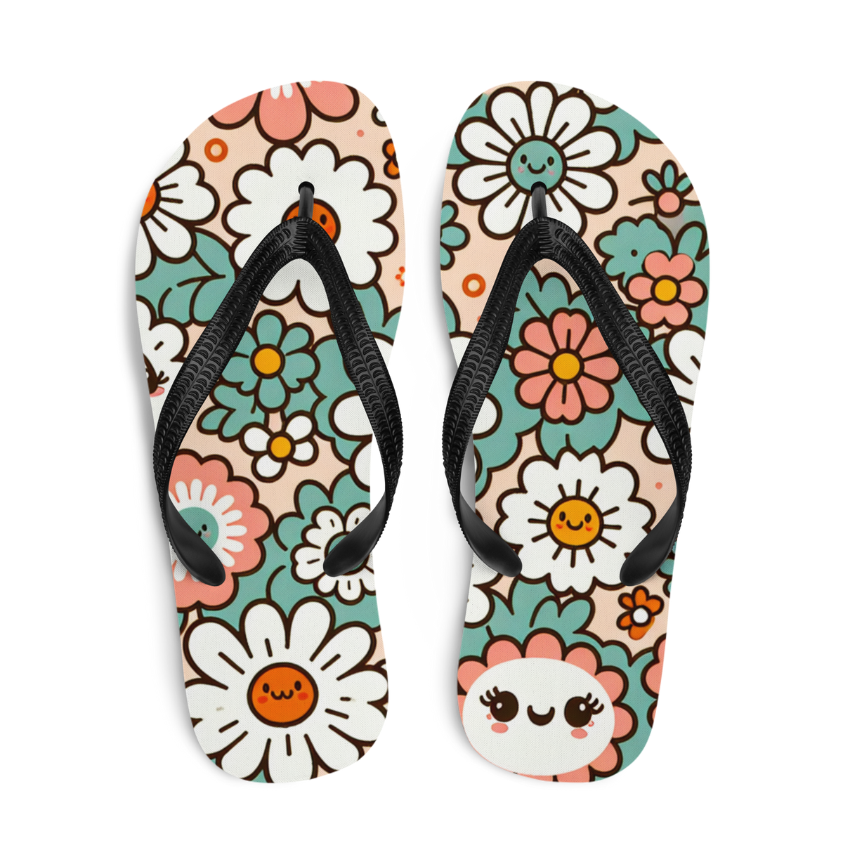 Flip-Flops mit buntem Blumenmuster