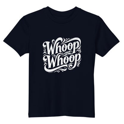 Navy Unisex Kinder T-Shirt mit geschwungenem Whoop Whoop Print