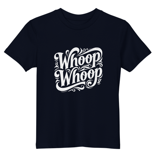 Navy Unisex Kinder T-Shirt mit geschwungenem Whoop Whoop Print